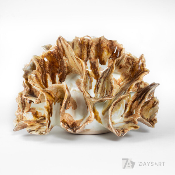 Wazon / świecznik z brązowymi naciekami | Galeria 7 DAYS 4 ART