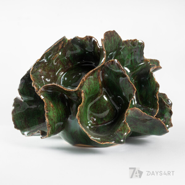 Zielony wazon / świecznik | Galeria 7 DAYS 4 ART