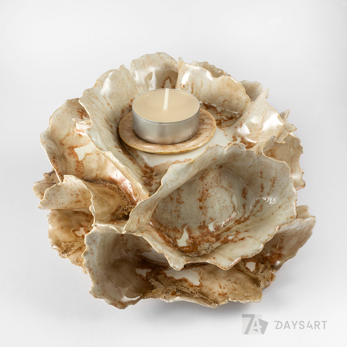 Beżowy wazon / świecznik | Galeria 7 DAYS 4 ART