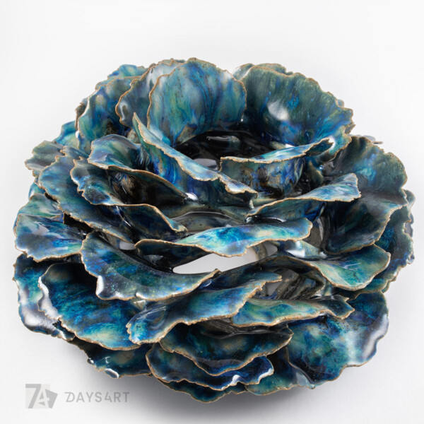 Niebieski lampion - kwiat piwonii | Galeria 7 DAYS 4 ART