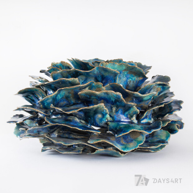 Niebieski lampion - kwiat piwonii | Galeria 7 DAYS 4 ART